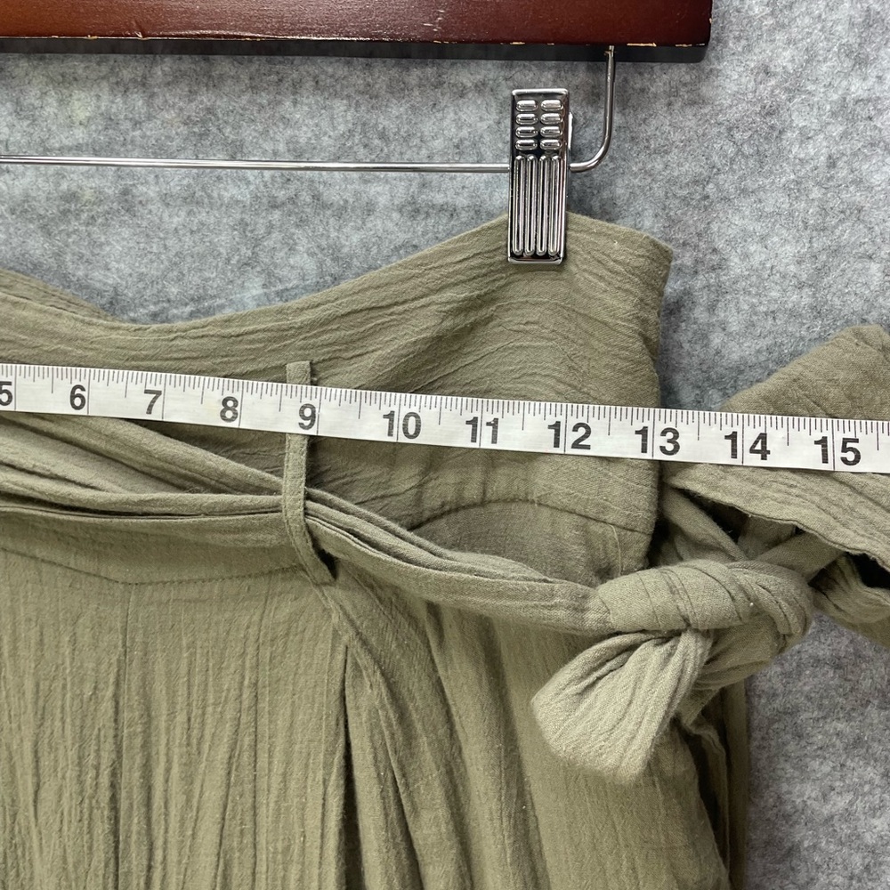Sugar Lips Jaelyn High Waist Wide Leg Cropped Pants size Small Olive Green - Picture 5 of 12